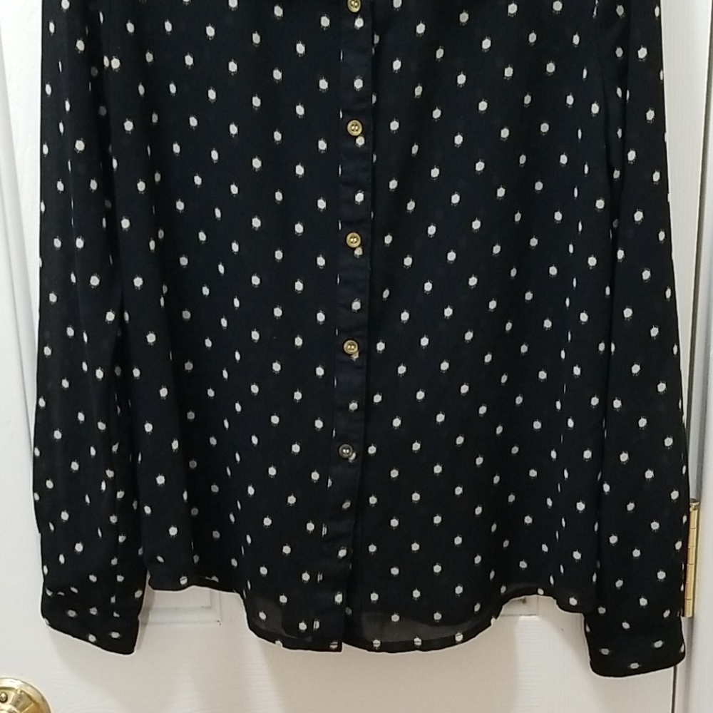 3/$6  Forever 21 black sheer blouse sz S - Picture 5 of 6
